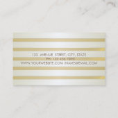 Moderne elegante stijlvolle, striped, gouden cirke visitekaartje (Achterkant)