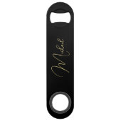 Moderne elegante stijlvolle trendy gouden monogram speed flessenopener (Voorkant)