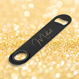 Moderne elegante stijlvolle trendy gouden monogram speed flessenopener