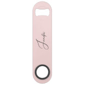 Moderne elegante stijlvolle trendy monogram pastel speed flessenopener (Achterkant)