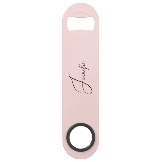 Moderne elegante stijlvolle trendy monogram pastel speed flessenopener (Achterkant)