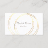 Moderne elegante stijlvolle, witte, gouden cirkels visitekaartje (Voorkant)