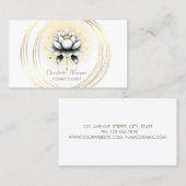 Moderne elegante stijlvolle witte Lotus gouden cir Visitekaartje (Voorkant / Achterkant)