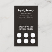 Moderne elegante stijlvolle zwart wit kapsalon klantenkaartje (Achterkant)