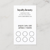 Moderne elegante stijlvolle zwart wit kapsalon klantenkaartje (Achterkant)