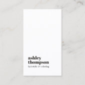 Moderne elegante stijlvolle zwart wit kapsalon klantenkaartje (Voorkant)