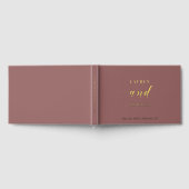 Moderne Elegante Stof Roze en Gouden Huwelijk Gastenboek (Volledig)