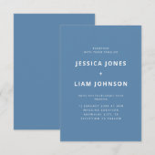 Moderne elegante stoffige blauwe minimalistische b kaart (Voorkant / Achterkant)