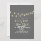 Moderne Elegante String Lights Huwelijksuitnodigin Kaart (Voorkant)