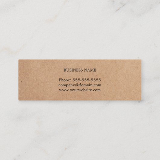 Moderne Elegante Stripe Kraft Papier Consultant Mini Visitekaartje (Achterkant)