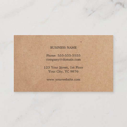 Moderne Elegante Stripe Kraft Papier Consultant Visitekaartje (Achterkant)