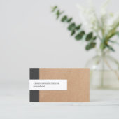 Moderne Elegante Stripe Kraft Papier Consultant Visitekaartje (Staand voorkant)