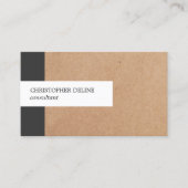 Moderne Elegante Stripe Kraft Papier Consultant Visitekaartje (Voorkant)