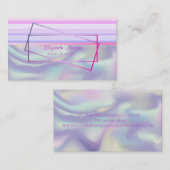 Moderne elegante striped Lijst holographic Visitekaartje (Voorkant / Achterkant)