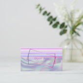 Moderne elegante striped Lijst holographic Visitekaartje (Staand voorkant)