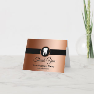 Moderne Elegante Tandarts Roze Gouden Tandartsprak Bedankkaart