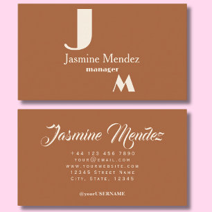 Moderne Elegante Terracota Typografie Visitekaartj Visitekaartje