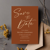 Moderne elegante terracotta bruiloft save the date kaart