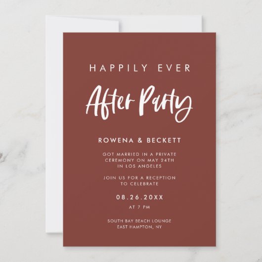 Moderne elegante terracotta Happily ever after-fee Kaart (Voorkant)