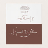 Moderne elegante terracotta minimalistische gevouw visitekaartje (Buitenkant ongevouwen)