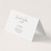 Moderne elegante terracotta minimalistische gevouw visitekaartje (Achterkant)