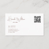 Moderne elegante terracotta minimalistische QR-cod Visitekaartje (Achterkant)