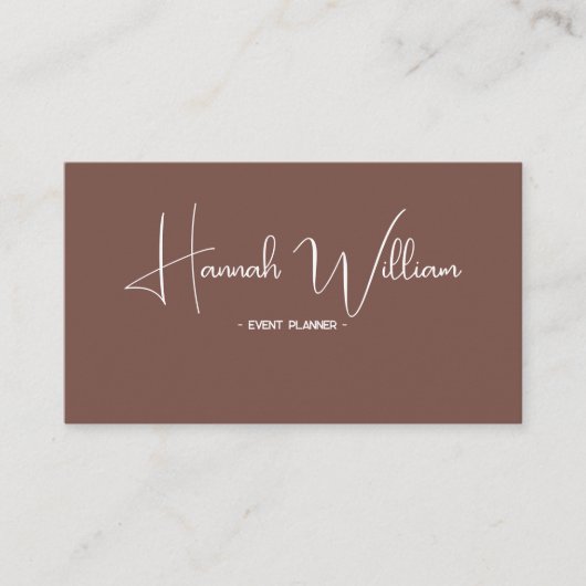 Moderne elegante terracotta minimalistische QR-cod Visitekaartje (Voorkant)