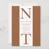 Moderne Elegante Terracotta Monogram Initiaal brui Kaart (Voorkant)