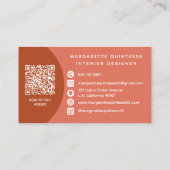 Moderne Elegante Terracotta QR Code Professioneel Visitekaartje (Achterkant)