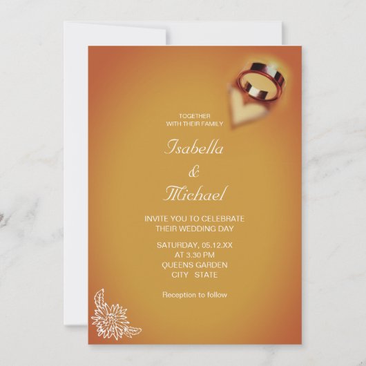 Moderne Elegante Terracotta Romantische Bruiloft Kaart (Voorkant)