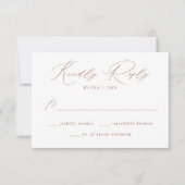 Moderne Elegante Terracotta Script Bruiloft RSVP Kaartje (Voorkant)