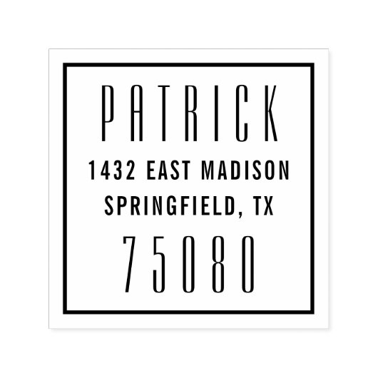 Moderne Elegante Terugkeeradres Zelfinkting Stempe Zelfinktende Stempel (Design)