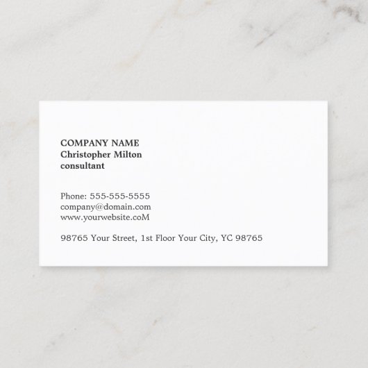 Moderne Elegante Textuur Blauw Monogram Consultant Visitekaartje (Achterkant)