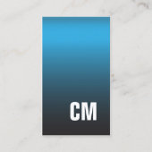 Moderne Elegante Textuur Blauw Monogram Consultant Visitekaartje (Voorkant)