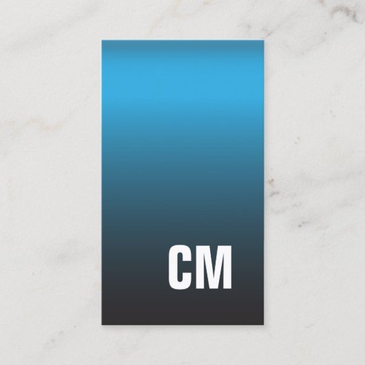 Moderne Elegante Textuur Blauw Monogram Consultant Visitekaartje (Voorkant)