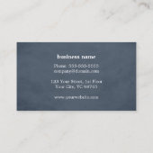 Moderne Elegante Textuur Blauw Monogram Consultant Visitekaartje (Achterkant)