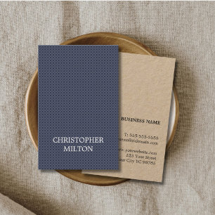 Moderne Elegante Textuur Blauwe Kraft Papier Advis Visitekaartje