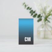 Moderne Elegante Textuur Blauwe Monogram Adviseur Visitekaartje (Staand voorkant)