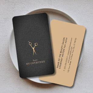 Moderne elegante textuur Faux Gold Hair Stylist Visitekaartje