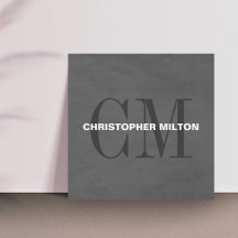 Moderne Elegante Textuur Grijs Monogram Adviseur