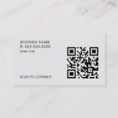 Moderne Elegante Textuur Grijs Monogram QR Code Visitekaartje (Achterkant)