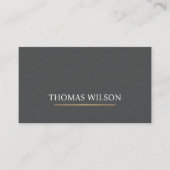 Moderne Elegante Textuur Grijze Faux Gouden Lijn Visitekaartje (Voorkant)