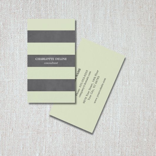 Moderne Elegante Textuur Grijze Groene Consultant Visitekaartje