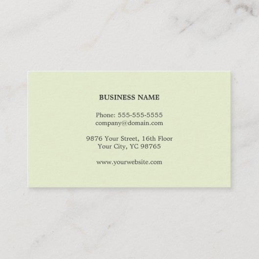 Moderne Elegante Textuur Grijze Groene Consultant Visitekaartje (Achterkant)