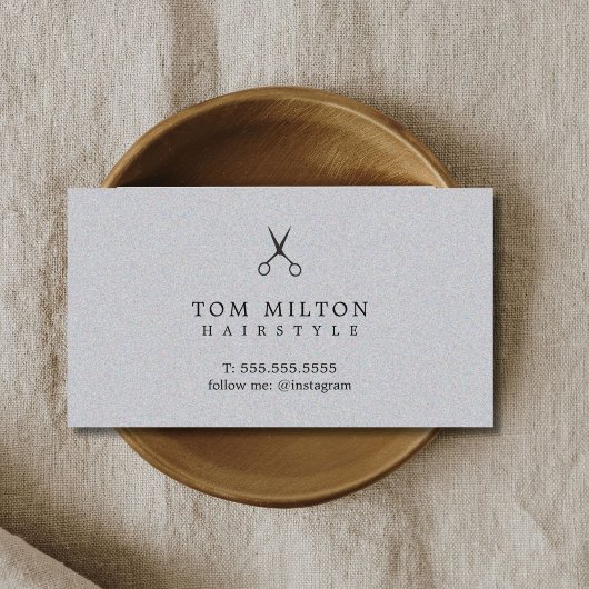 Moderne elegante textuur grijze kapper visitekaartje