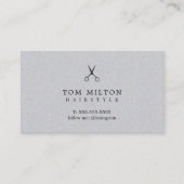 Moderne elegante textuur grijze kapper visitekaartje (Voorkant)