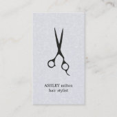 Moderne Elegante Textuur Licht Grijs Haar Stylist Visitekaartje (Voorkant)
