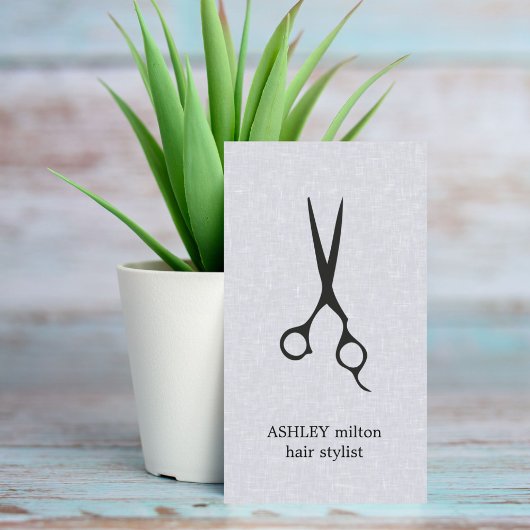 Moderne Elegante Textuur Licht Grijs Haar Stylist Visitekaartje