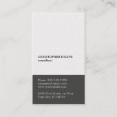 Moderne Elegante Textuur Wit Grijs Consultant Visitekaartje (Voorkant)