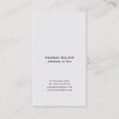 Moderne Elegante Textuur Witte Advocaat Visitekaartje (Voorkant)